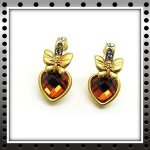 Brand New Heart Plating 18K Gold Earrings